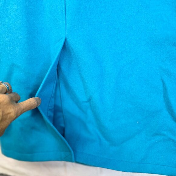 Wool Duffle Coat Size 8 Turquoise Harvé Benard By Benard Holtzman Vintage 80s - Picture 11 of 14